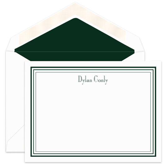 Triple Border Flat Note Cards  - Raised Ink